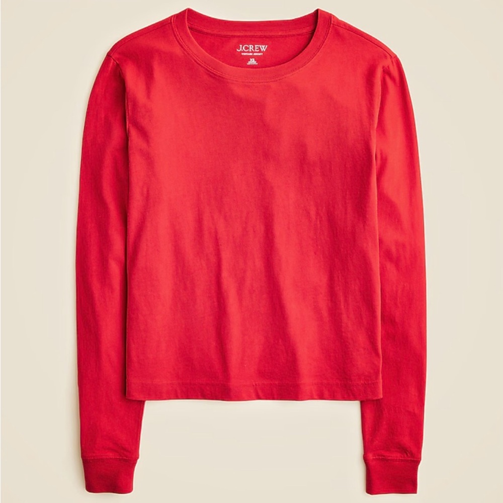 NWOT J.Crew vintage jersey long sleeve tee in radiant ruby